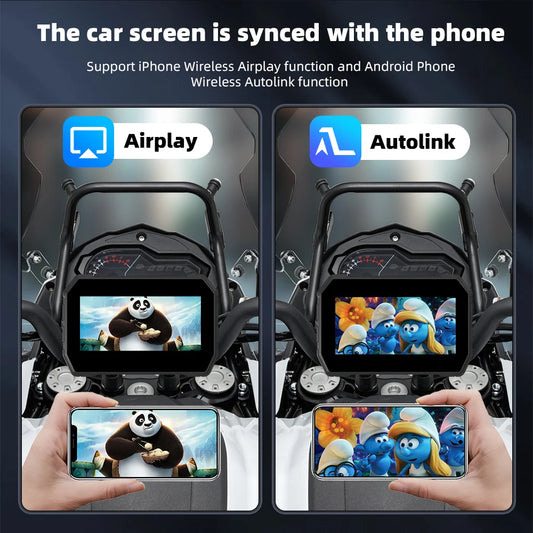 5 colių motociklo išmanusis ekranas su GPS