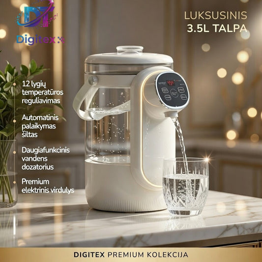 3.5L Digital Hot Water Dispenser – 800W Electric Thermo Pot with 12-Level Temperature Control & Keep Warm Function