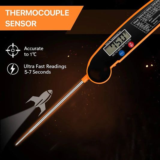 Digital Kitchen Thermometer Instant Read Meat Temperature Probe Foldable Food Thermometer for Cooking BBQ Milk Fry Kitchen Tools