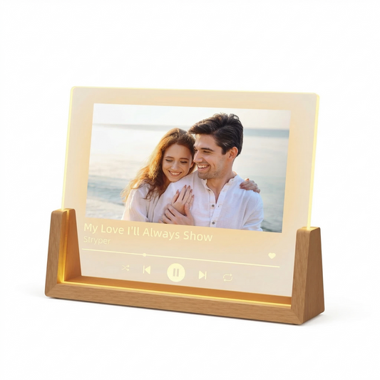 Personalized Photo & Song Acrylic Night Light – Custom Romantic LED Gift for Couples