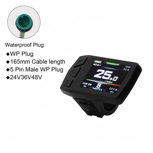 24V/36V/48V E-Bike LCD Screen with USB Port – Compatible with Kunteng (KT) Controllers