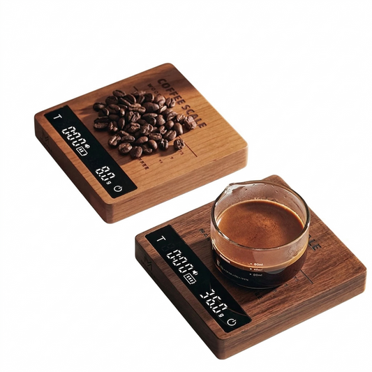 MUVNA Espresso Coffee Scale 0.1g Precision – Digital LED Scale with Smart Modes & Solid Wood Design