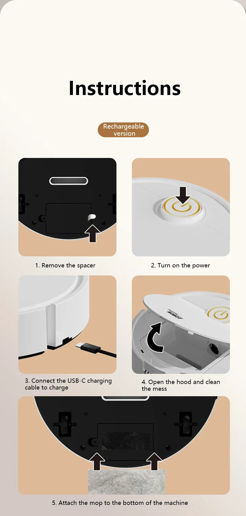 Mini Robot Vacuum Cleaner 3-in-1 – Automatic Sweeping, Suction & Mopping Cleaner for Floors & Pet Hair