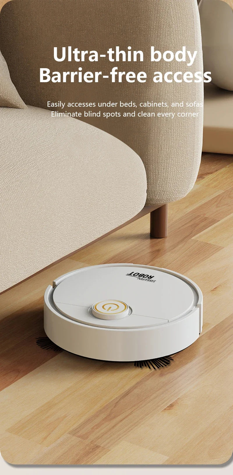 Mini Robot Vacuum Cleaner 3-in-1 – Automatic Sweeping, Suction & Mopping Cleaner for Floors & Pet Hair