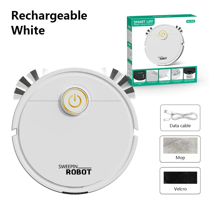 Mini Robot Vacuum Cleaner 3-in-1 – Automatic Sweeping, Suction & Mopping Cleaner for Floors & Pet Hair