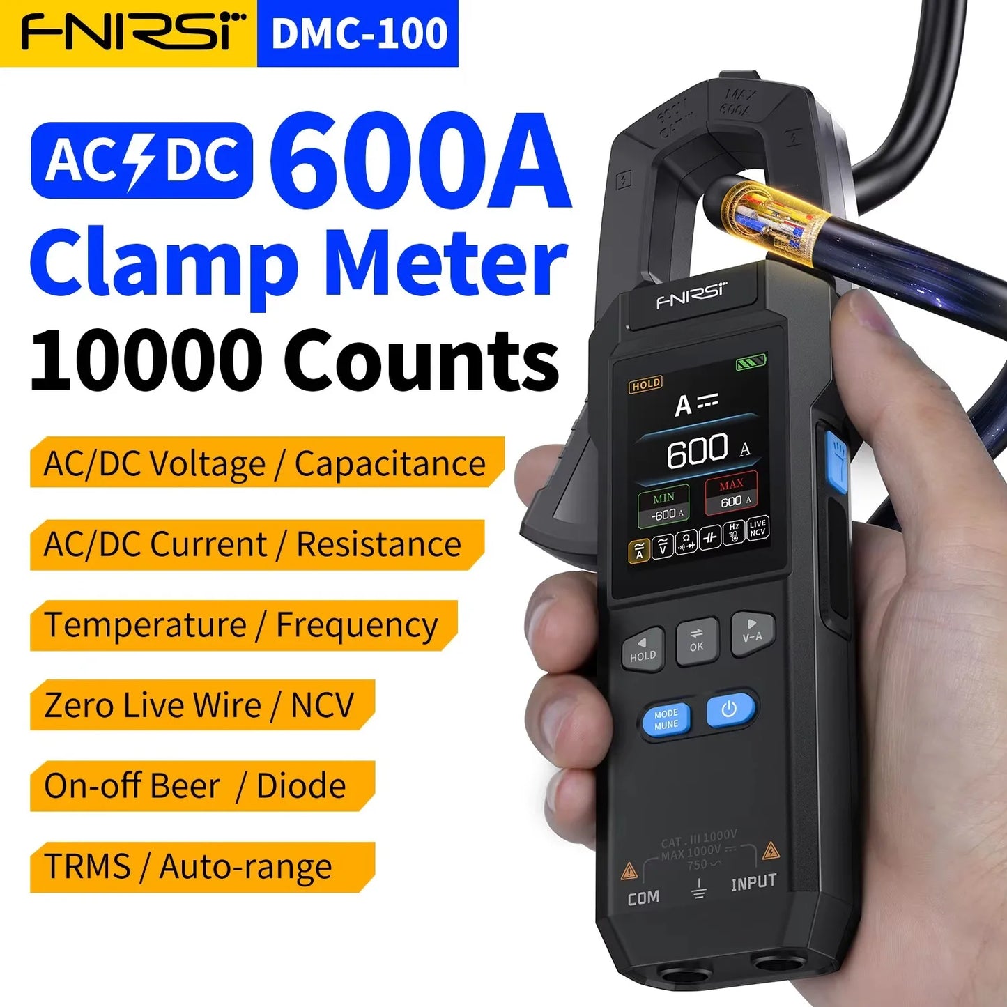 Smart Digital Clamp Multimeter DMC-100 – 10000 Counts True Measurement Tool