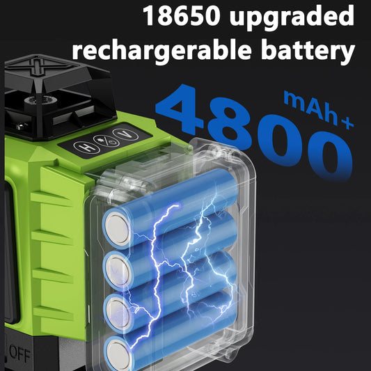 4D 16 linijų 360° savaime išsilyginantis lazerinis nivelyras su trikoju ir nešiojimo dėklu