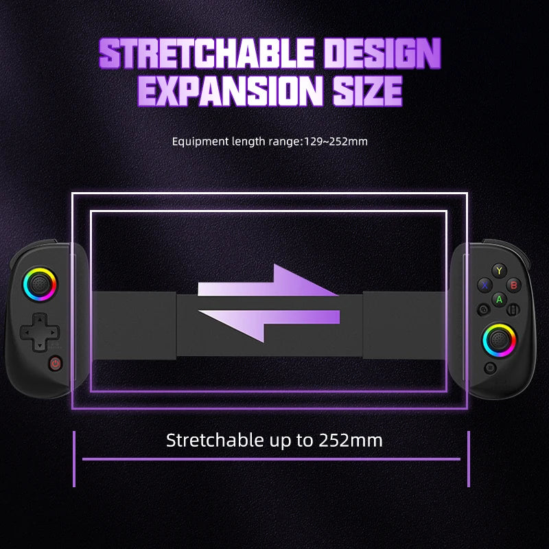 VILCORN D8 Dual Hall RGB Gaming Controller – Telescopic Bluetooth Gamepad for Android, Switch, PS4, PC & Streaming