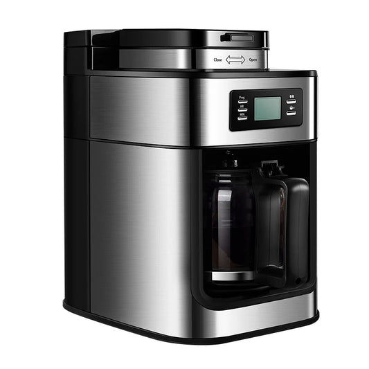 Petrus PE3200 lašelinis kavos virimo aparatas – 10 puodelių nerūdijančio plieno su įmontuotu malūnėliu