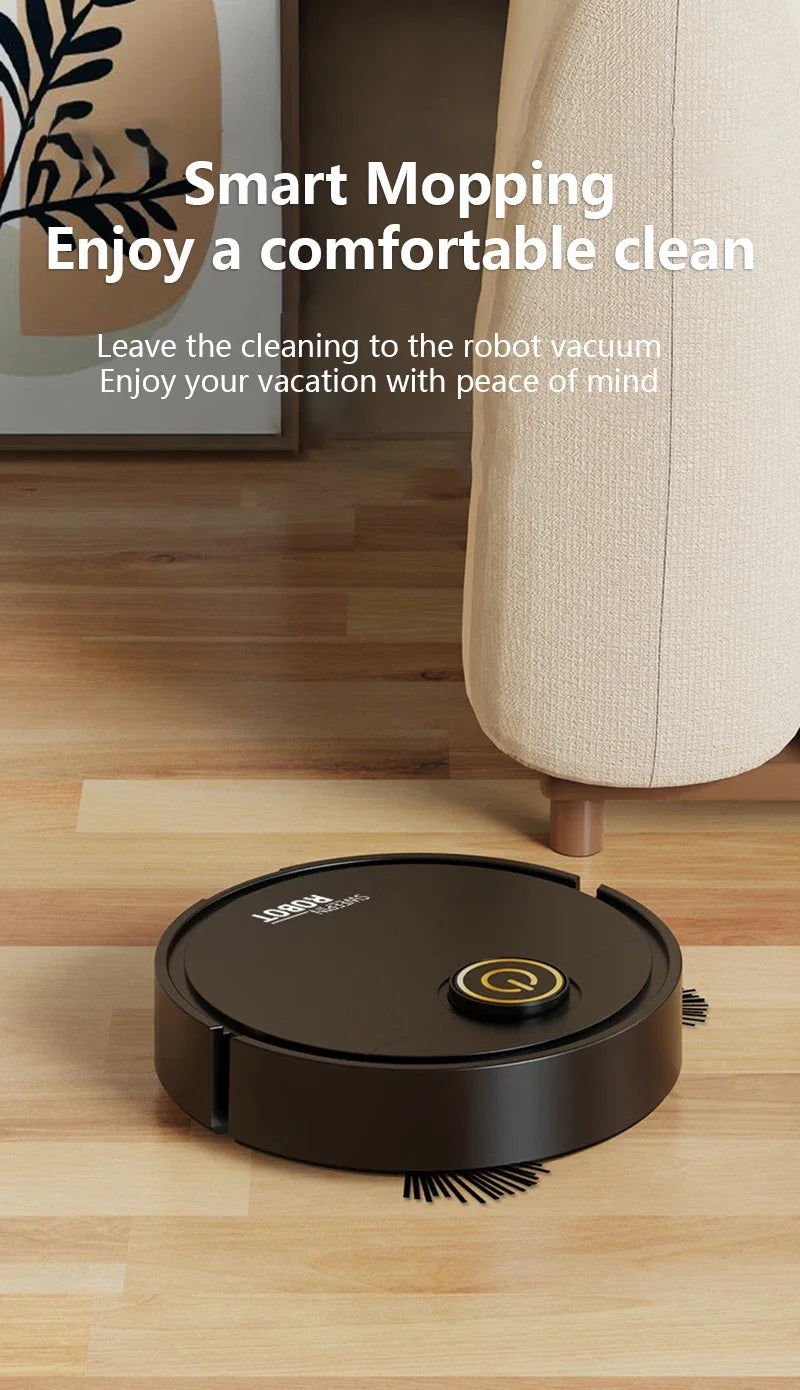 Mini Robot Vacuum Cleaner 3-in-1 – Automatic Sweeping, Suction & Mopping Cleaner for Floors & Pet Hair