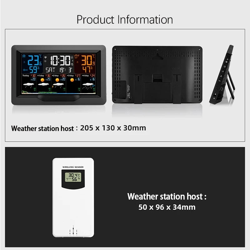 Smart WiFi Weather Station with Color Display – Indoor & Outdoor Climate Monitor