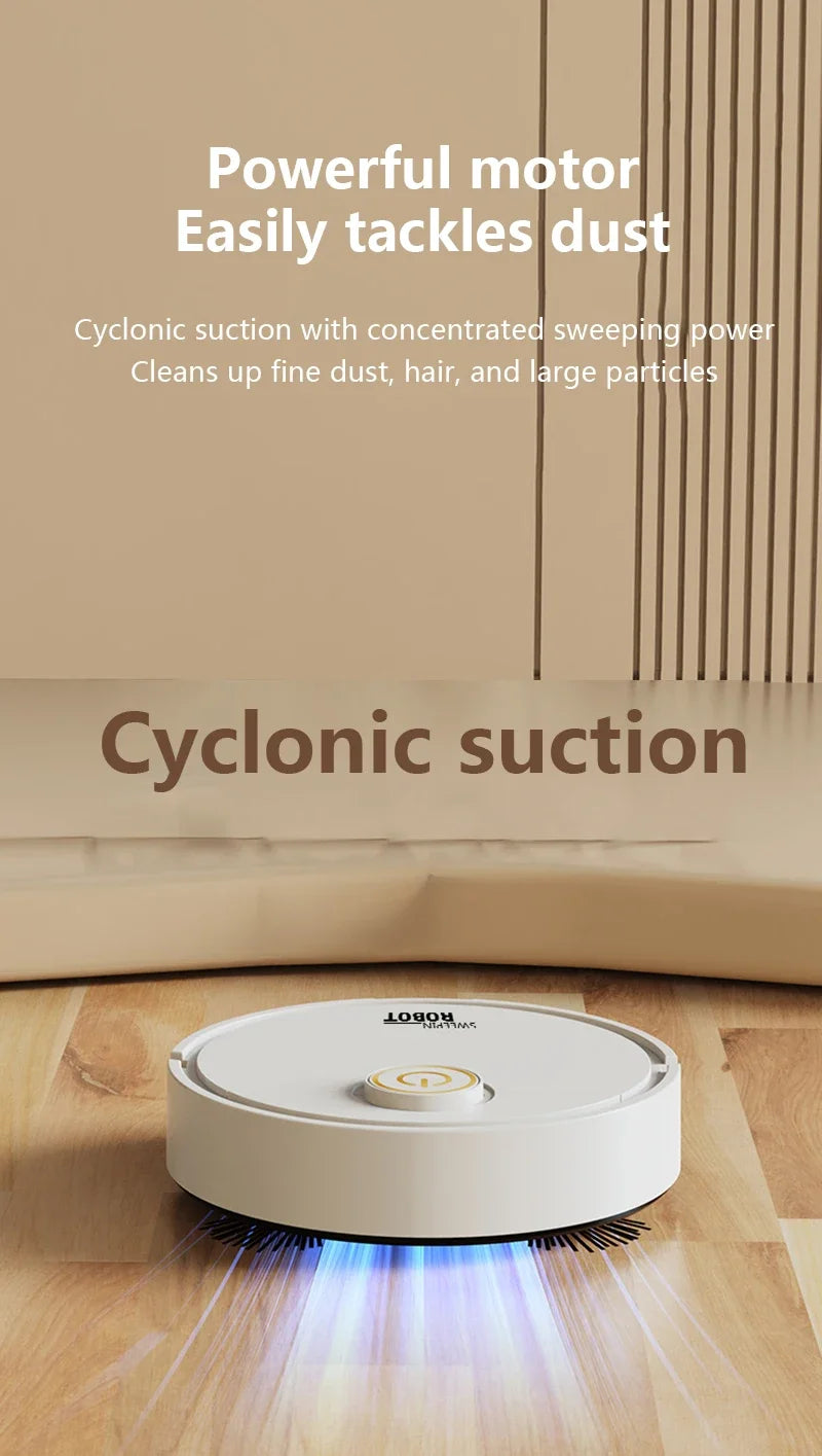 Mini Robot Vacuum Cleaner 3-in-1 – Automatic Sweeping, Suction & Mopping Cleaner for Floors & Pet Hair