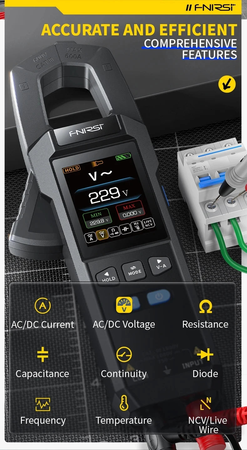 Smart Digital Clamp Multimeter DMC-100 – 10000 Counts True Measurement Tool