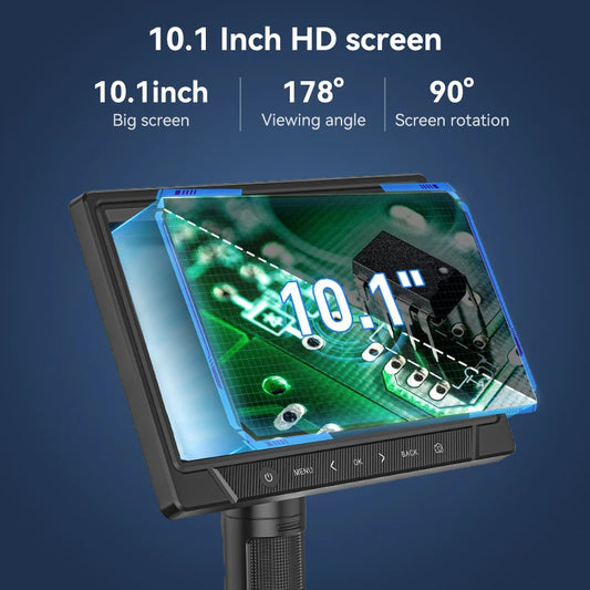 Digital Microscope 10.1" IPS Display  HD 1920P Inspection Microscope with 2000X Zoom & 28 LED Lighting