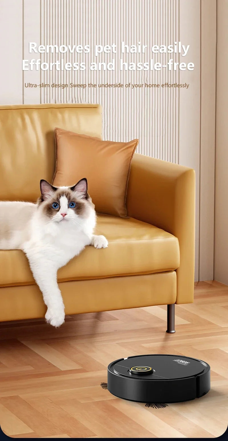 Mini Robot Vacuum Cleaner 3-in-1 – Automatic Sweeping, Suction & Mopping Cleaner for Floors & Pet Hair