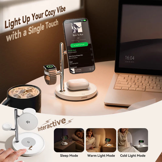 4 viename magnetinė belaidė įkrovimo stotelė 15 W (Qi2)