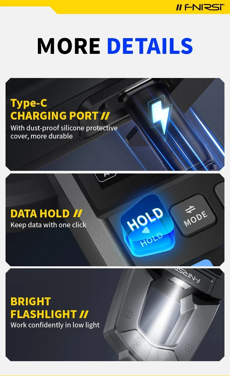 Smart Digital Clamp Multimeter DMC-100 – 10000 Counts True Measurement Tool