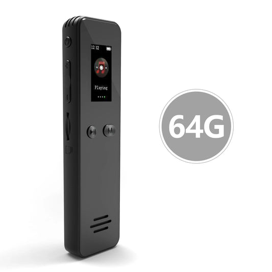 64 GB HD balso įrašymo įrenginys – 1536 kbps garsas, slaptažodžio apsauga ir TFT ekranas