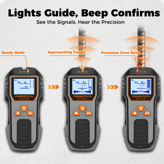 6IN1 metalo smeigių detektorius, skaitmeninis sieninis skaitytuvas, detektoriaus ieškiklis, daugiafunkcis kintamosios srovės laidų, medinių metalinių kabelių ieškiklis su padėties skylute