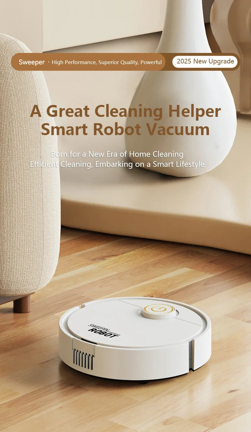Mini Robot Vacuum Cleaner 3-in-1 – Automatic Sweeping, Suction & Mopping Cleaner for Floors & Pet Hair