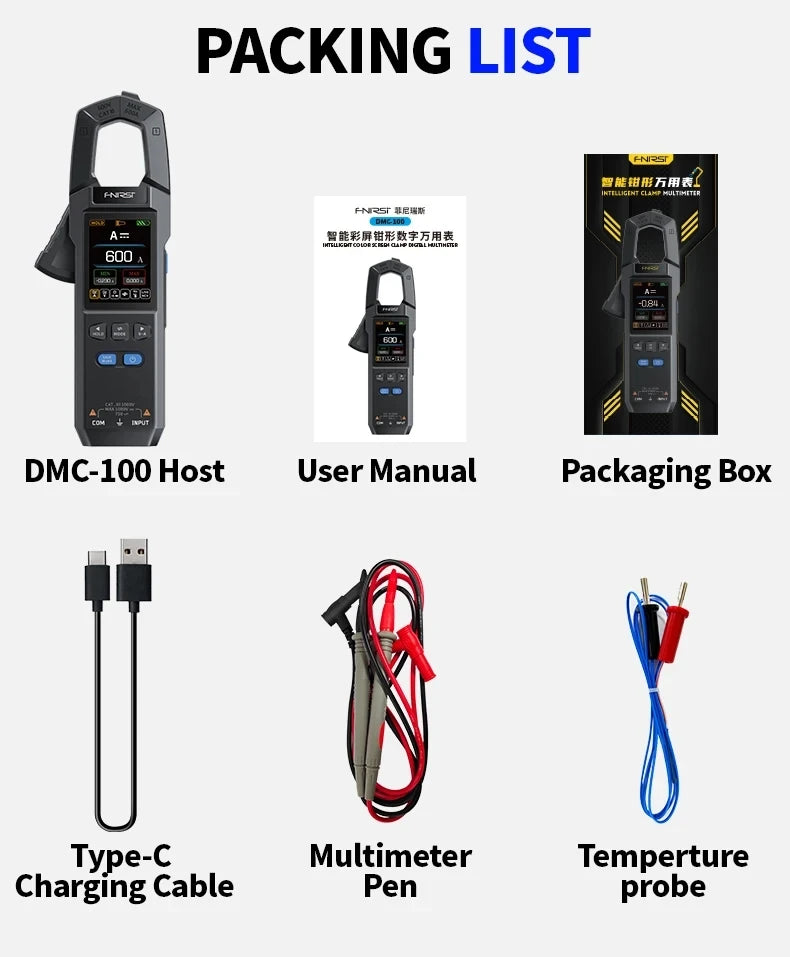 Smart Digital Clamp Multimeter DMC-100 – 10000 Counts True Measurement Tool