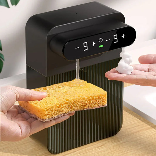 Automatinis putojančio muilo dozatorius 400 ml + 400 ml | Dvigubas bekontaktis USB įkraunamas išmanusis muilo dozatorius, montuojamas ant sienos