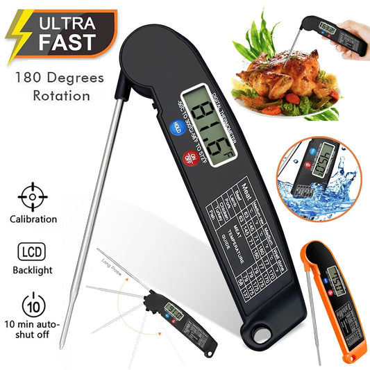 Digital Kitchen Thermometer Instant Read Meat Temperature Probe Foldable Food Thermometer for Cooking BBQ Milk Fry Kitchen Tools