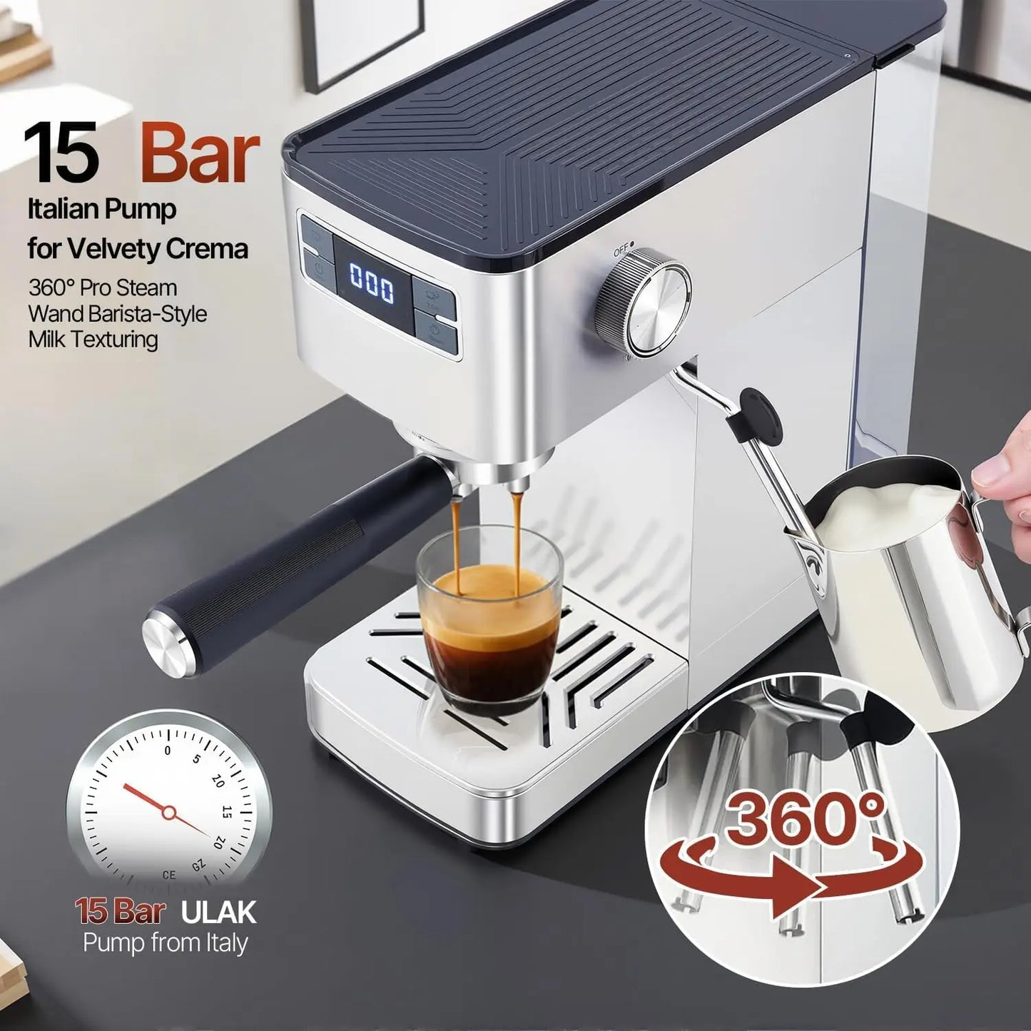 20-Bar Espresso Coffee Machine 1450W