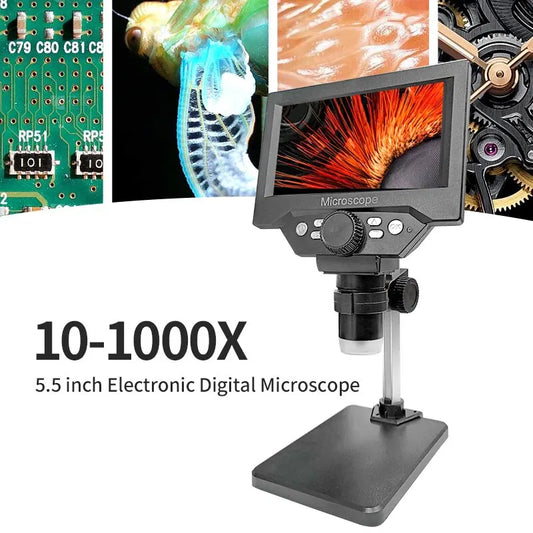 Digital Microscope 5.5" LCD Display  1080P HD Inspection Microscope with 1000X Zoom & Adjustable Stand