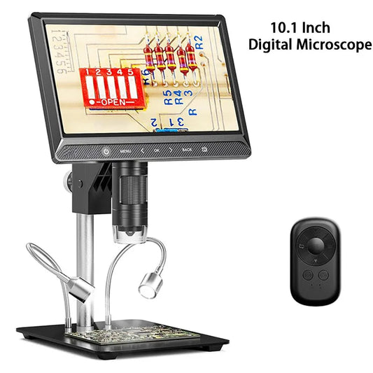 Digital Microscope 10.1" IPS Display  HD 1920P Inspection Microscope with 2000X Zoom & 28 LED Lighting