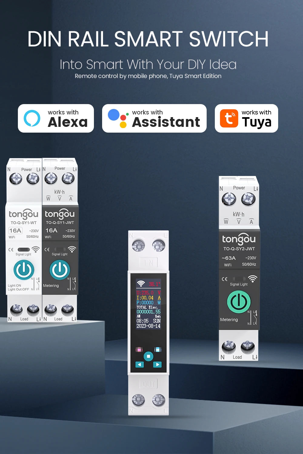 Smart WiFi DIN Rail Circuit Breaker – Energy Monitoring & Remote Control