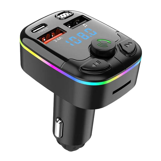 Digitex Bluetooth 5.0 Car FM Transmitter – PD Type-C & QC3.0 Fast Charger with Dual USB