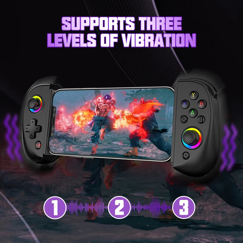 VILCORN D8 Dual Hall RGB Gaming Controller – Telescopic Bluetooth Gamepad for Android, Switch, PS4, PC & Streaming