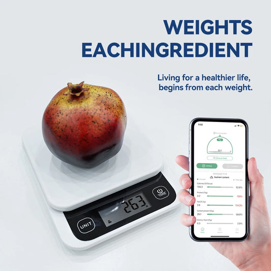 Digitex NutriScale Pro – Smart Digital Kitchen Scale with Nutrition Calculator App (5kg / 0.1g Precision)